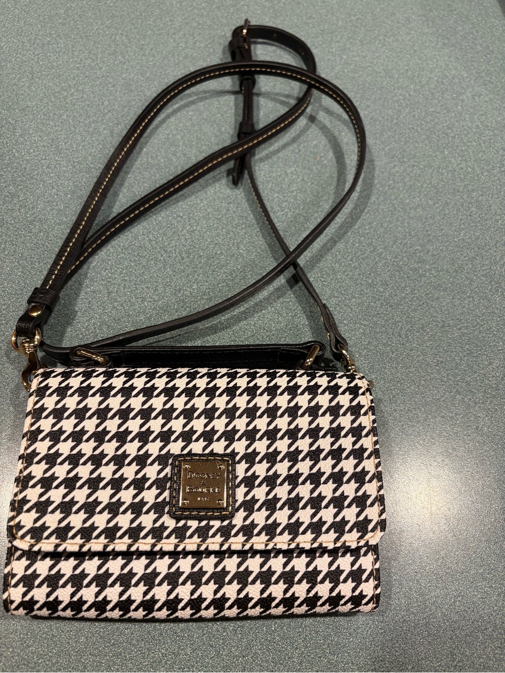 Dooney & Bourke Black & White Houndstooth Crossbody